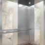 ViviStone Opal Onyx glass with Standard finish shown in a LEVELe-101 Elevator In